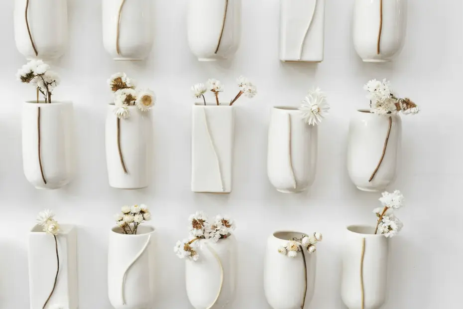 Rustic Ceramic Bud Vase Fridge Magnets | Small Bathroom Decor Ideas | Unique Pottery Gifts