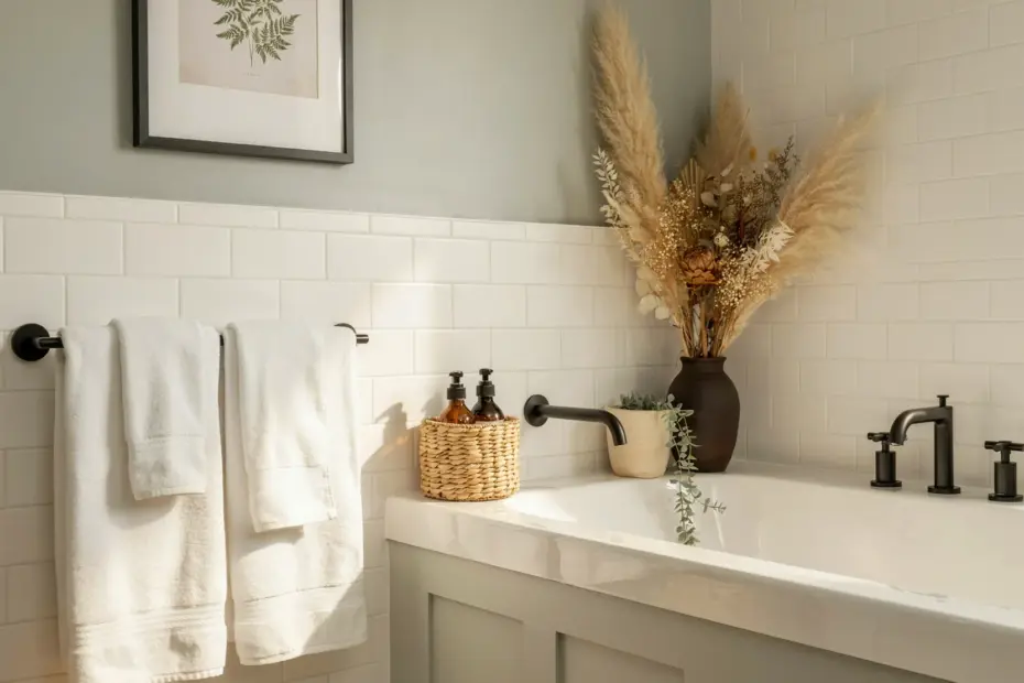 Olive Green Bathroom Ideas for a Tranquil Space | Cream Accent Decor