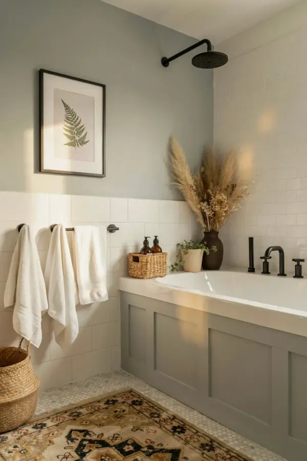 Olive Green Bathroom Ideas on a Budget: Cream Accents + Easy Swaps