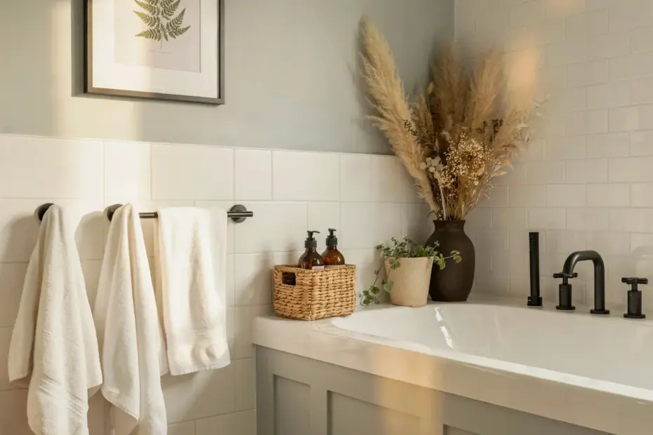 Olive Green Bathroom Ideas on a Budget: Cream Accents + Easy Swaps